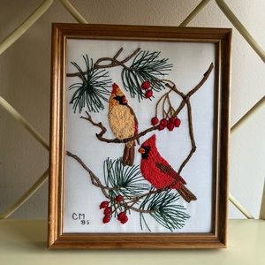 Vintage Bird Needlepoint artwork